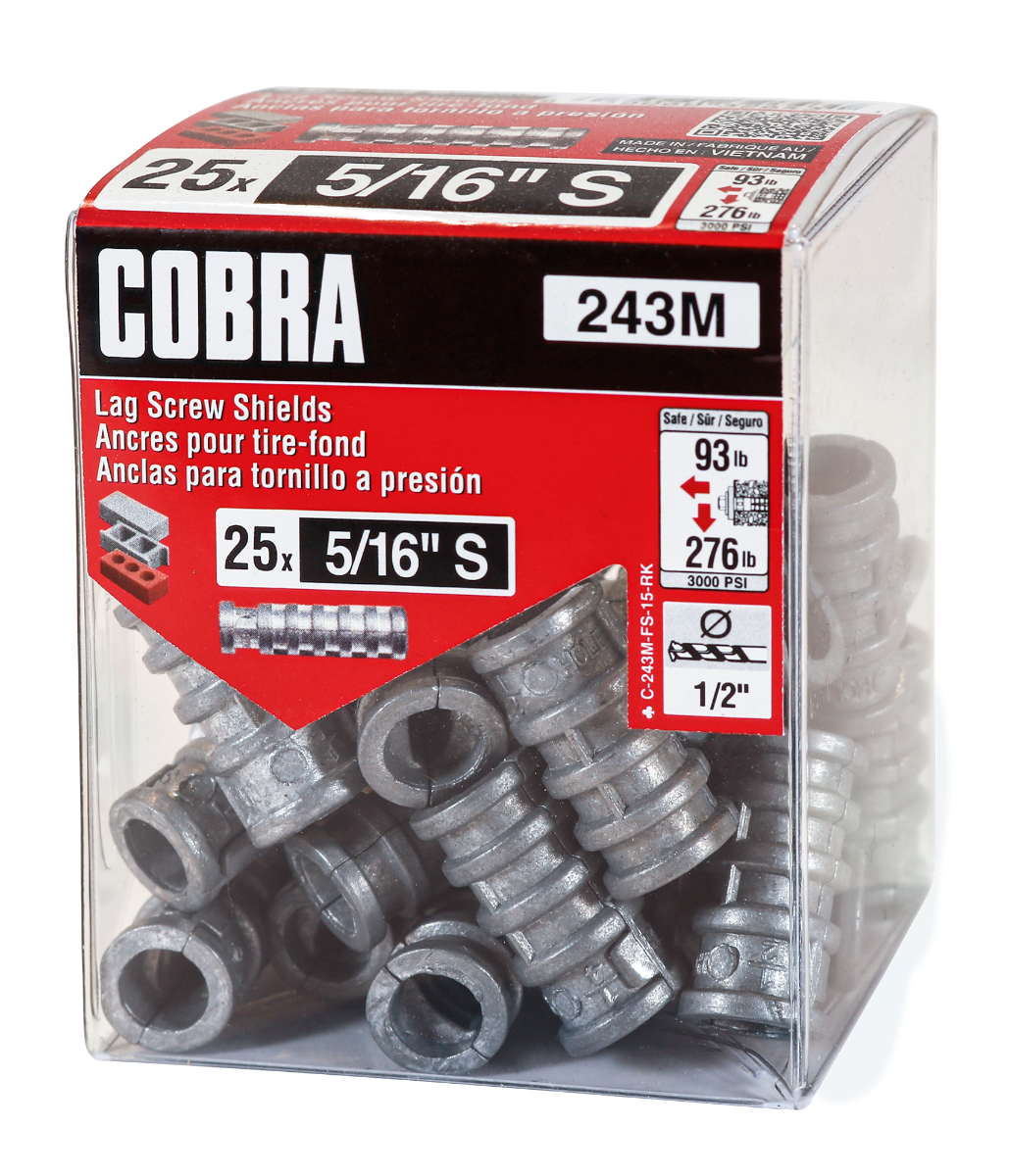 Cobra Lag Screw Shields 1/2 S Box of 10 