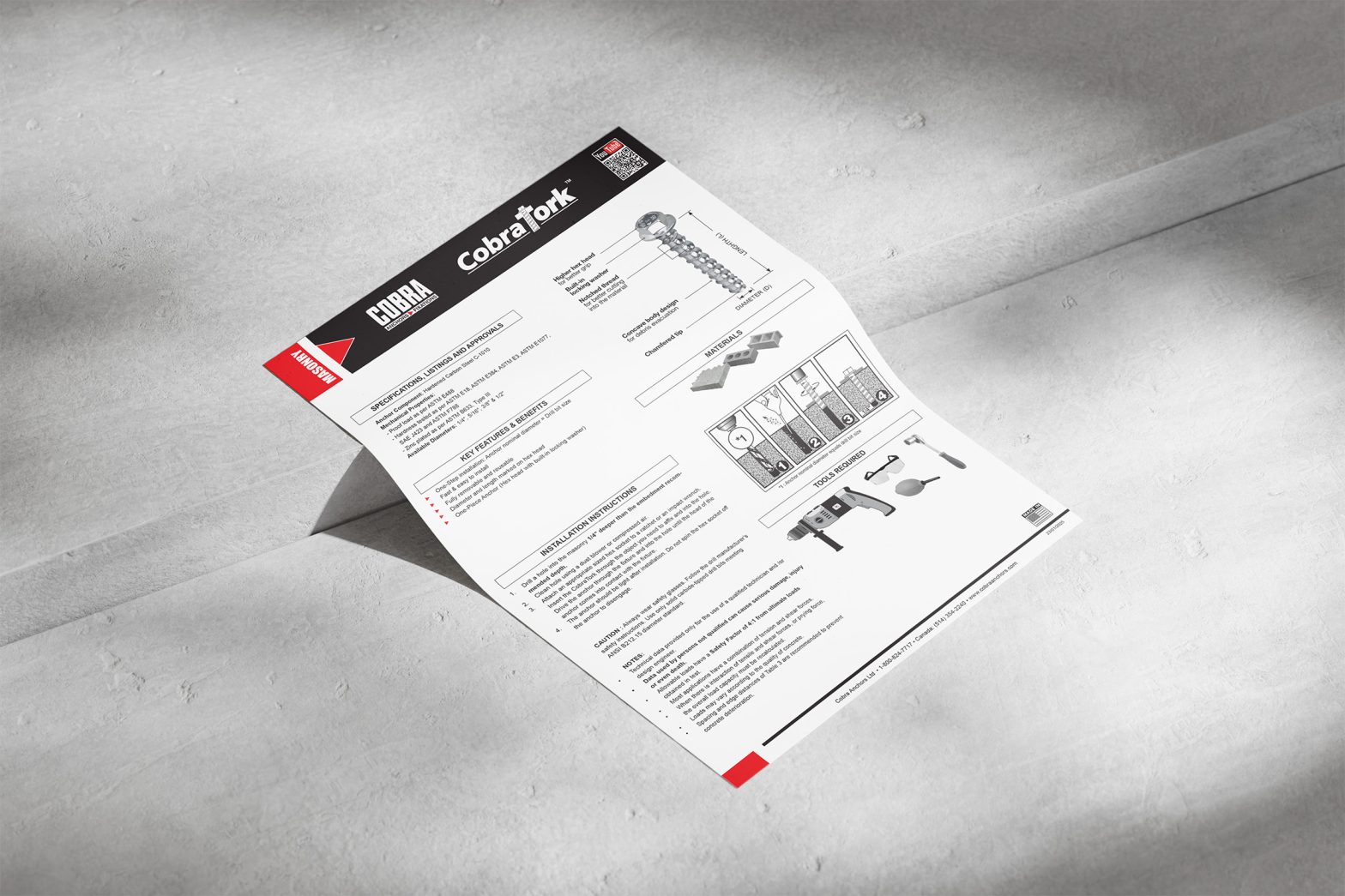 CobraTork – Spécifications techniques du produit